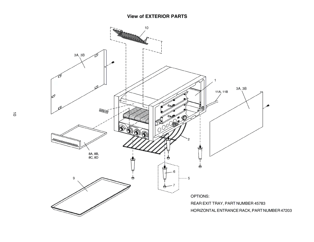 Toastmaster TC21D3 FEC 663-208V, TC21D3663-208V, TC17D3 FEC 666-240V, TC17D3 FEC 663-208V manual View of Exterior Parts 