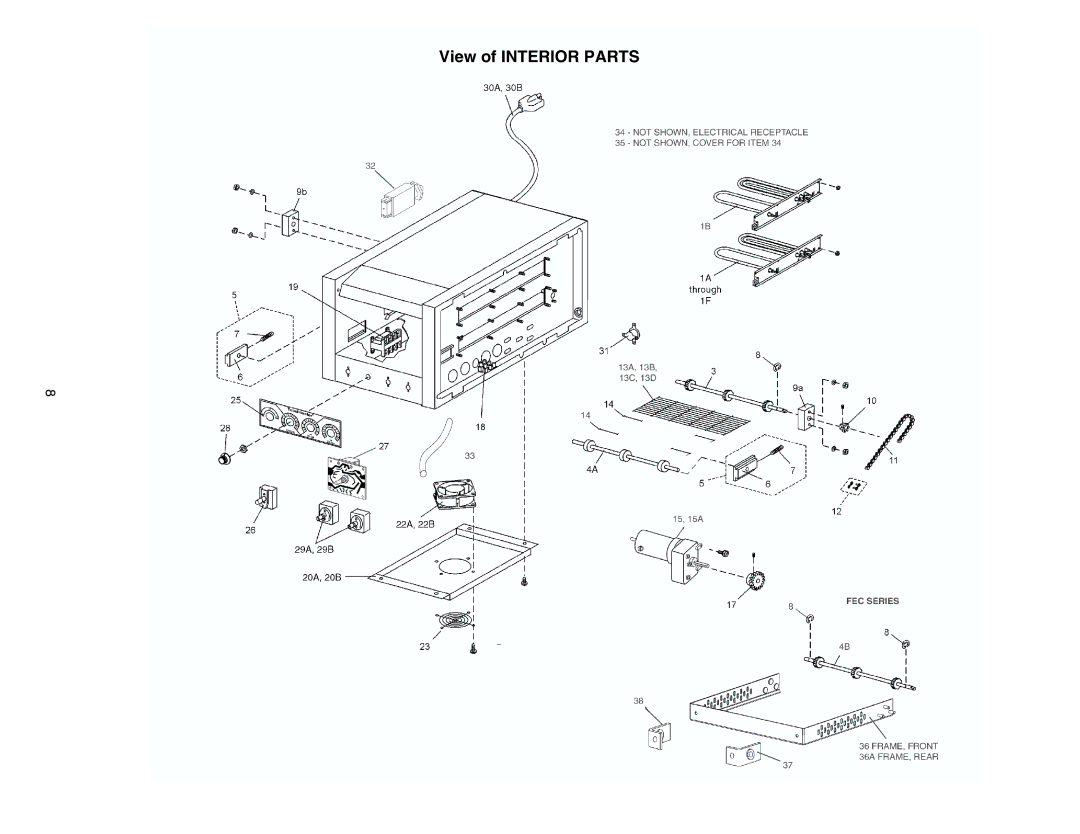 Toastmaster TC17D3666-240V, TC21D3 FEC 663-208V, TC21D3663-208V, TC17D3 FEC 666-240V, TC17D3674-120V View of Interior Parts 