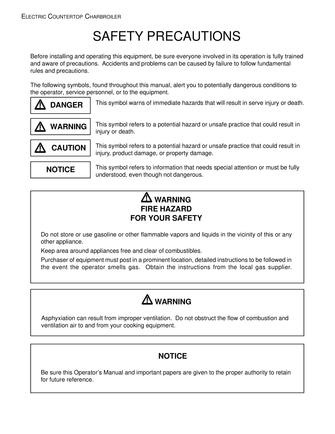 Toastmaster TECC 4236, TECC 4224 manual Safety Precautions 