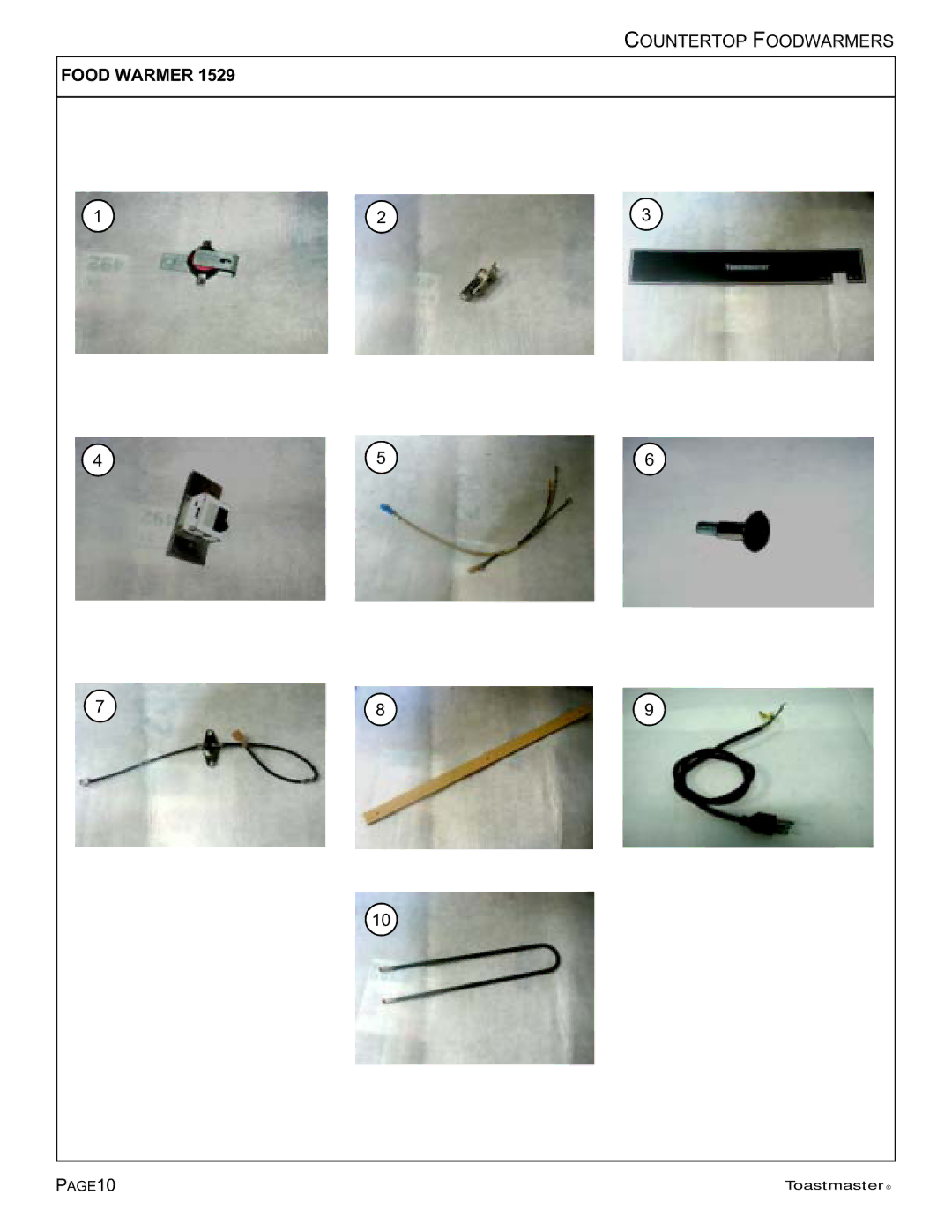 Toastmaster TECF1523, TECF1527, TECF1529 manual PAGE10 