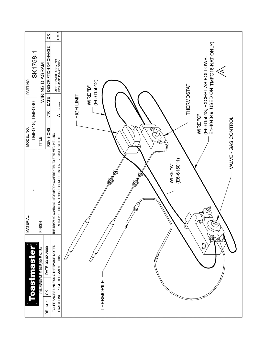 Toastmaster TMFG18-LP, TMFG30-NAT, TMFG18-NAT, TMFG30-LP manual 