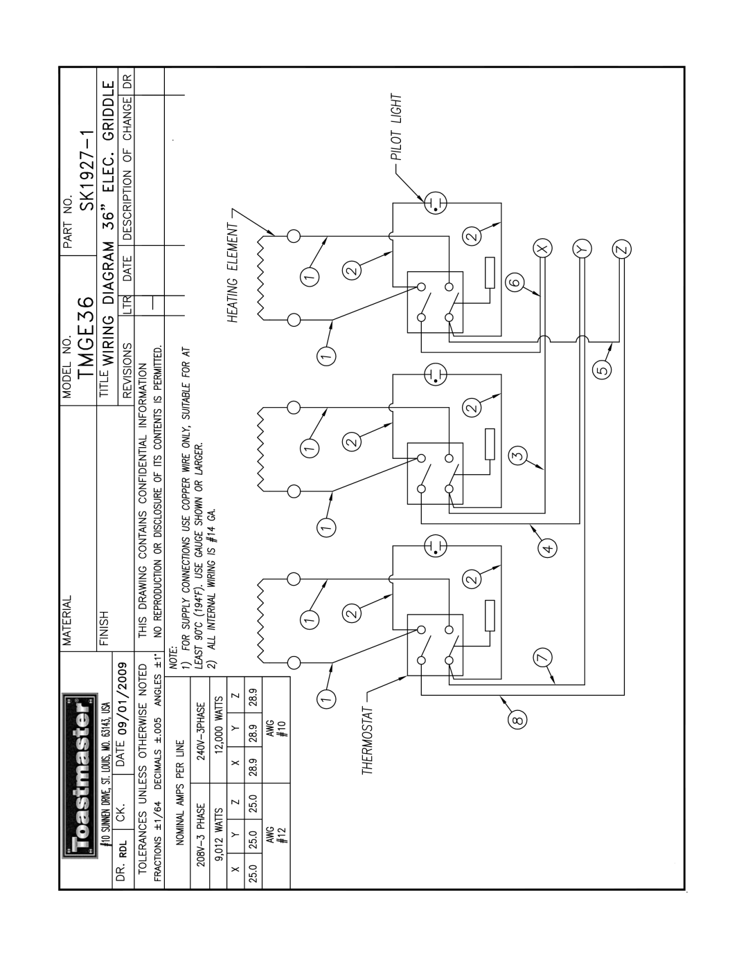 Toastmaster TMGE48, TMGE24, TMGE36 manual 