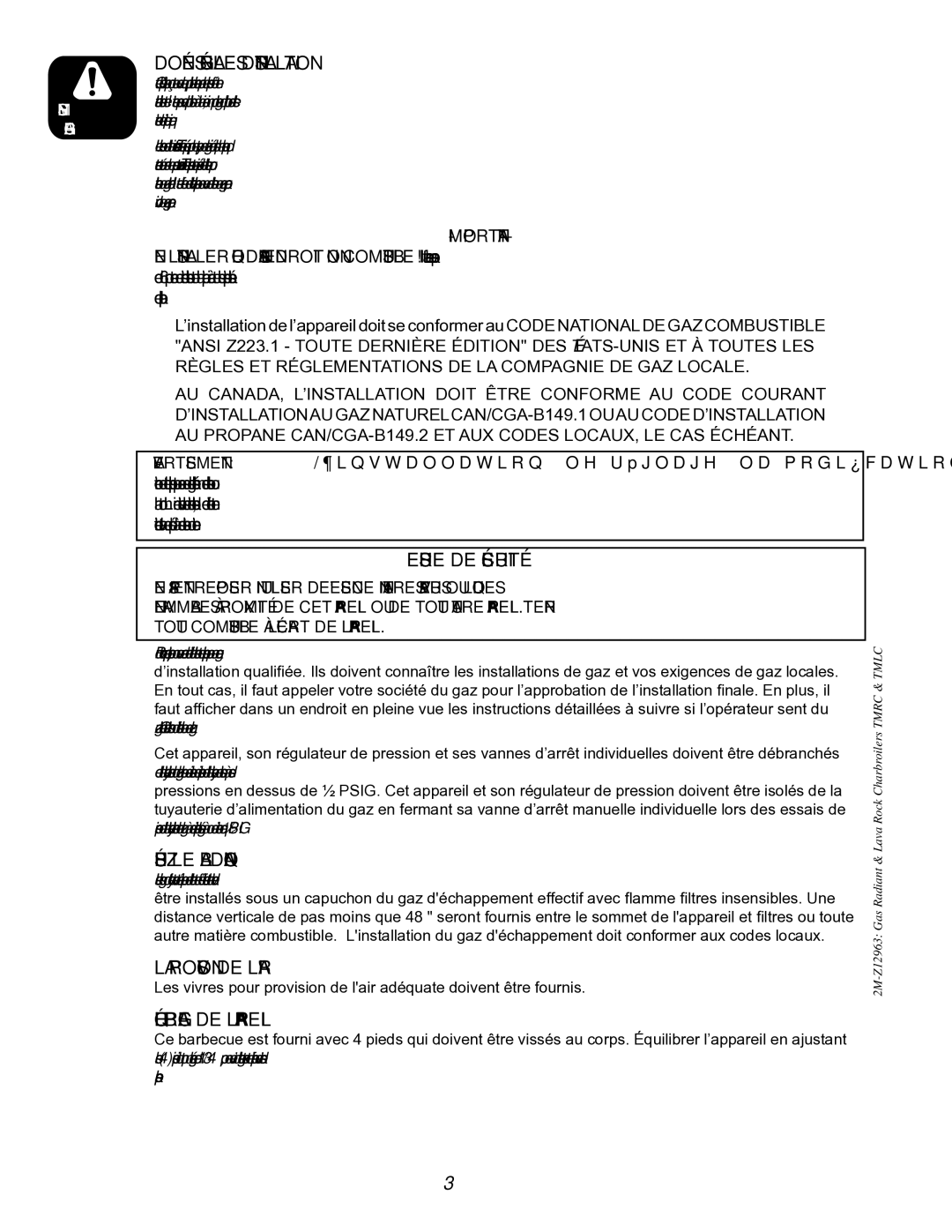 Toastmaster TMRC48, TMRC24, TMRC36 manual Sécurité DE Esure, ’INSTALLATION Générales Données 