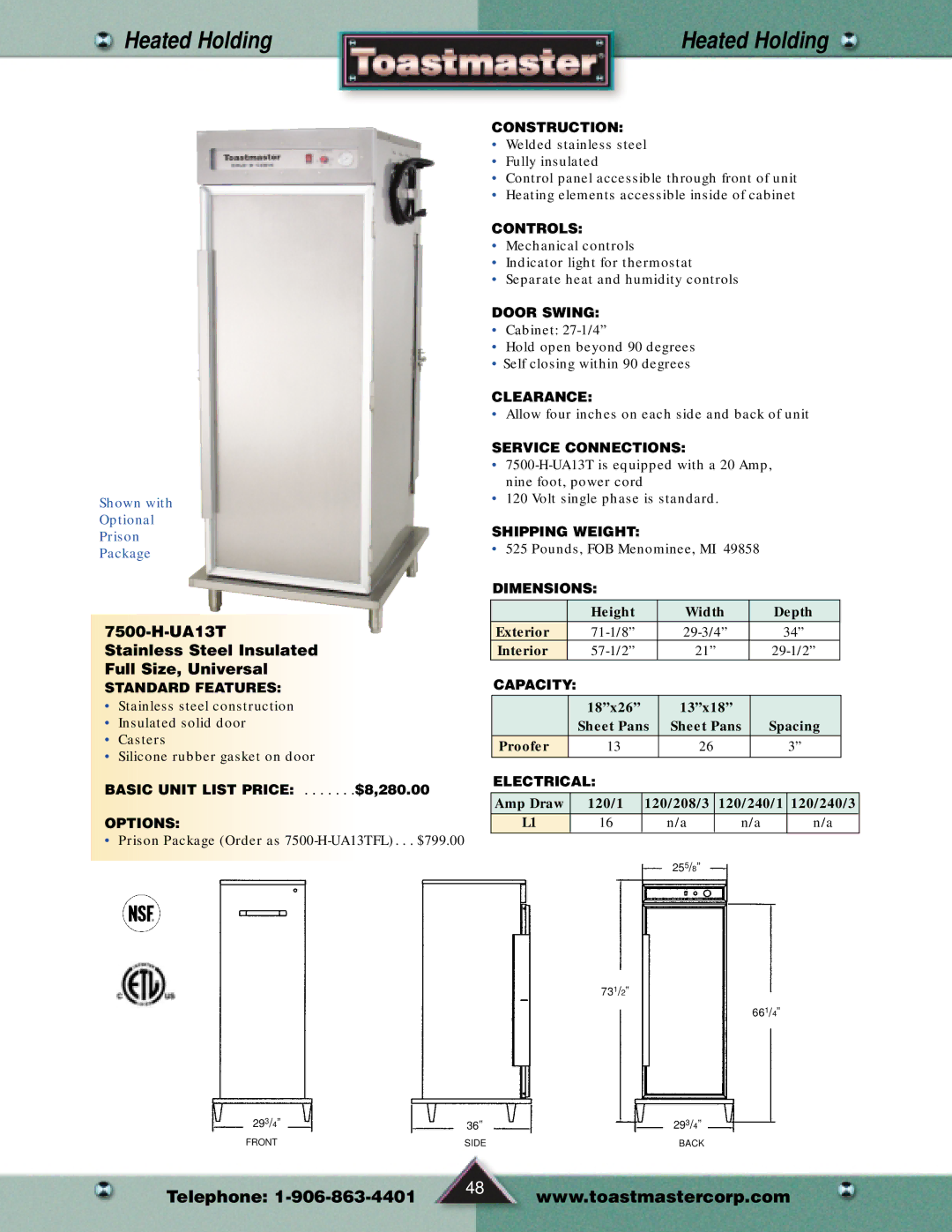 Toastmaster Toaster and Oven manual UA13T Stainless Steel Insulated Full Size, Universal 