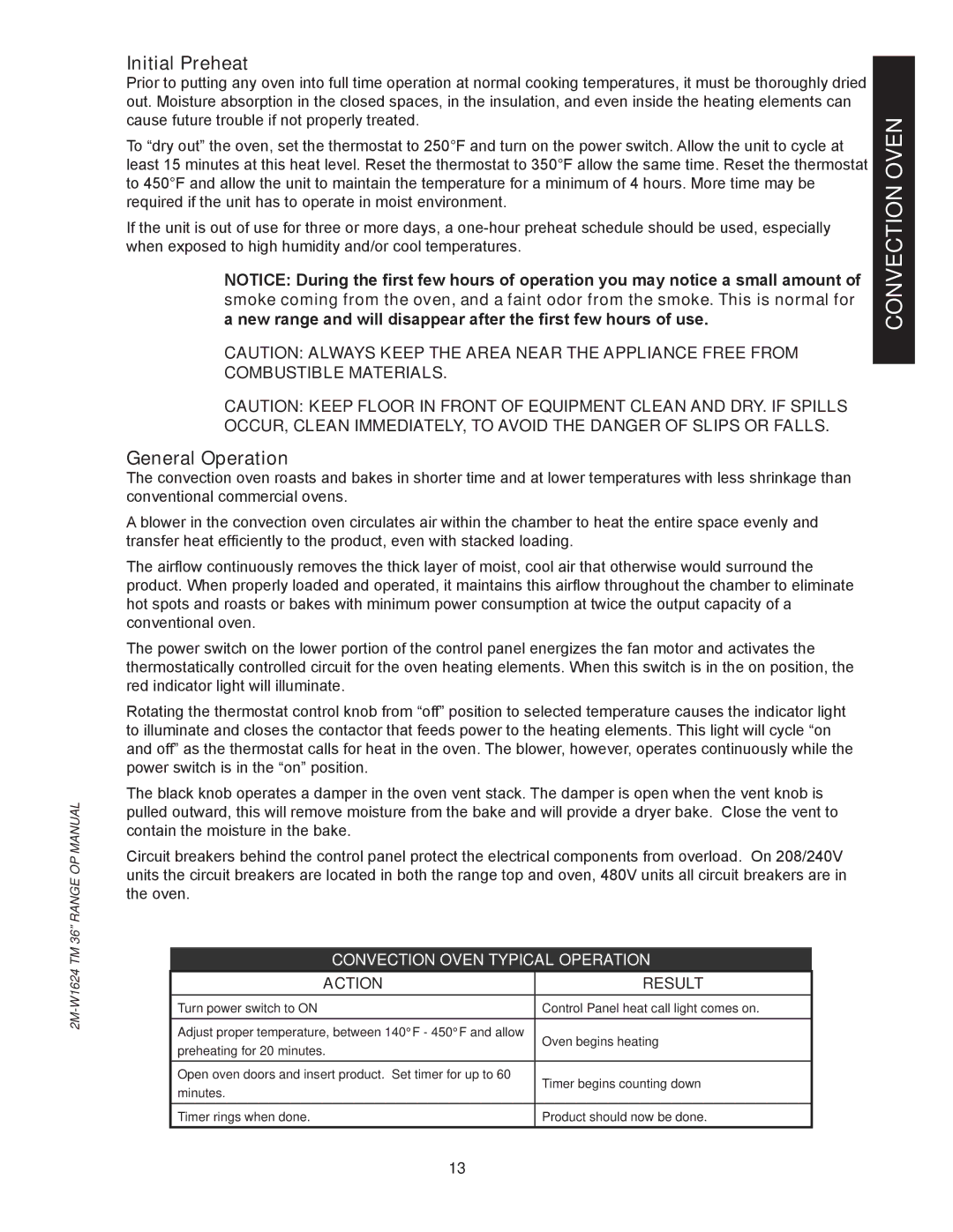 Toastmaster TRE36C, TRE36D manual Initial Preheat, General Operation 