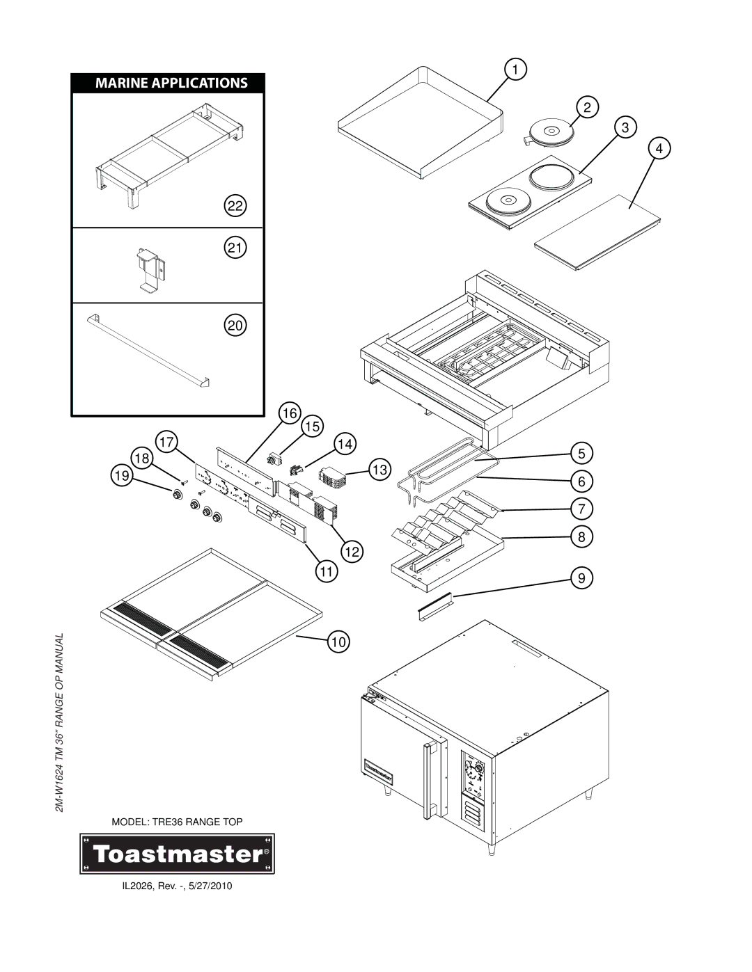 Toastmaster TRE36C, TRE36D manual Marine Applications 