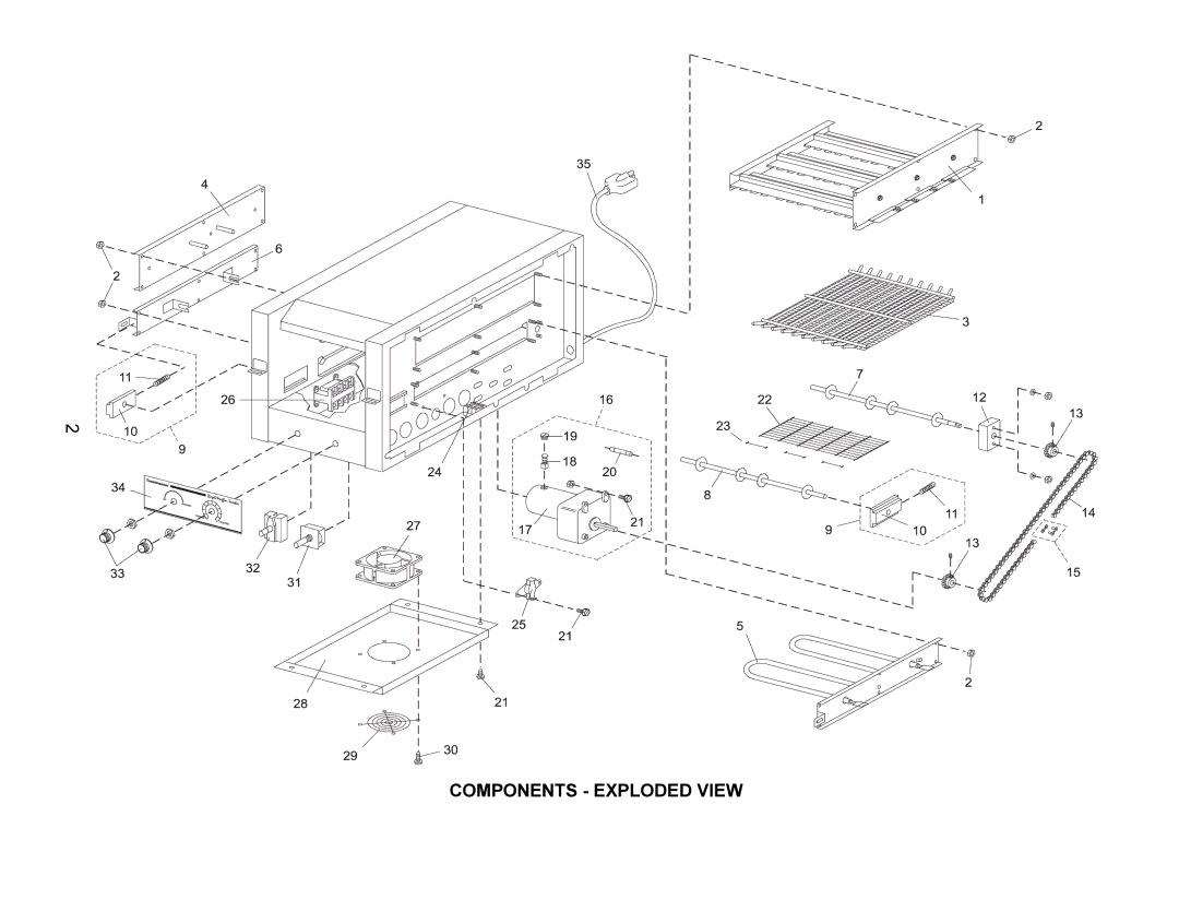 Toastmaster TB240, TW240, TW208, TB208 manual Components Exploded View 