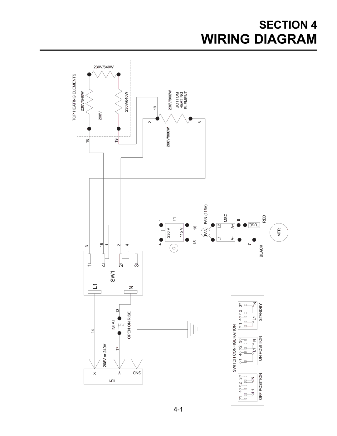 Toastmaster TB208, TW240, TW208, TB240 installation manual Wiring Diagram 