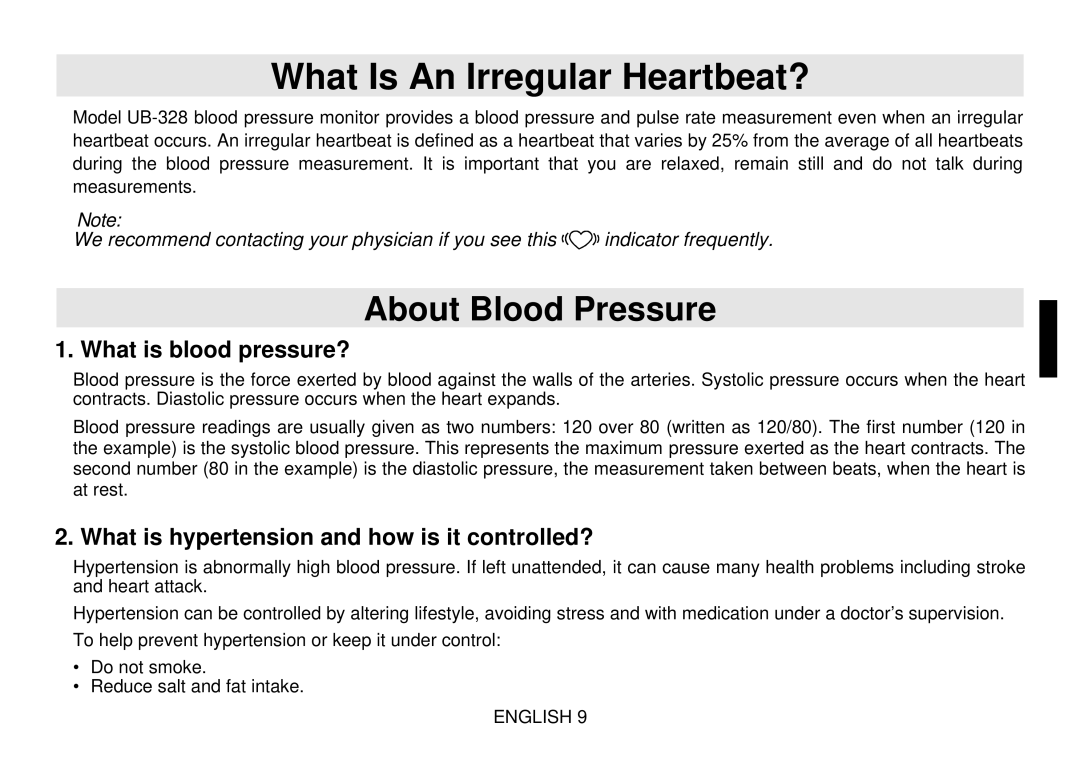 Toastmaster UB-328 About Blood Pressure, What is blood pressure?, What is hypertension and how is it controlled? 