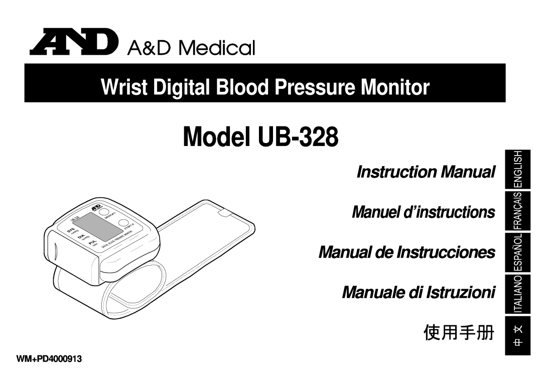 Toastmaster instruction manual Model UB-328, Wrist Digital Blood Pressure Monitor, Manuale di Istruzioni, WM+PD4000913 