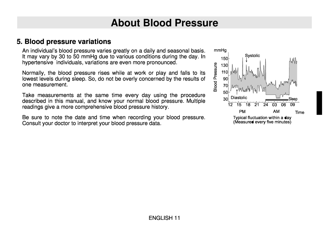 Toastmaster UB-328 instruction manual Blood pressure variations, About Blood Pressure 