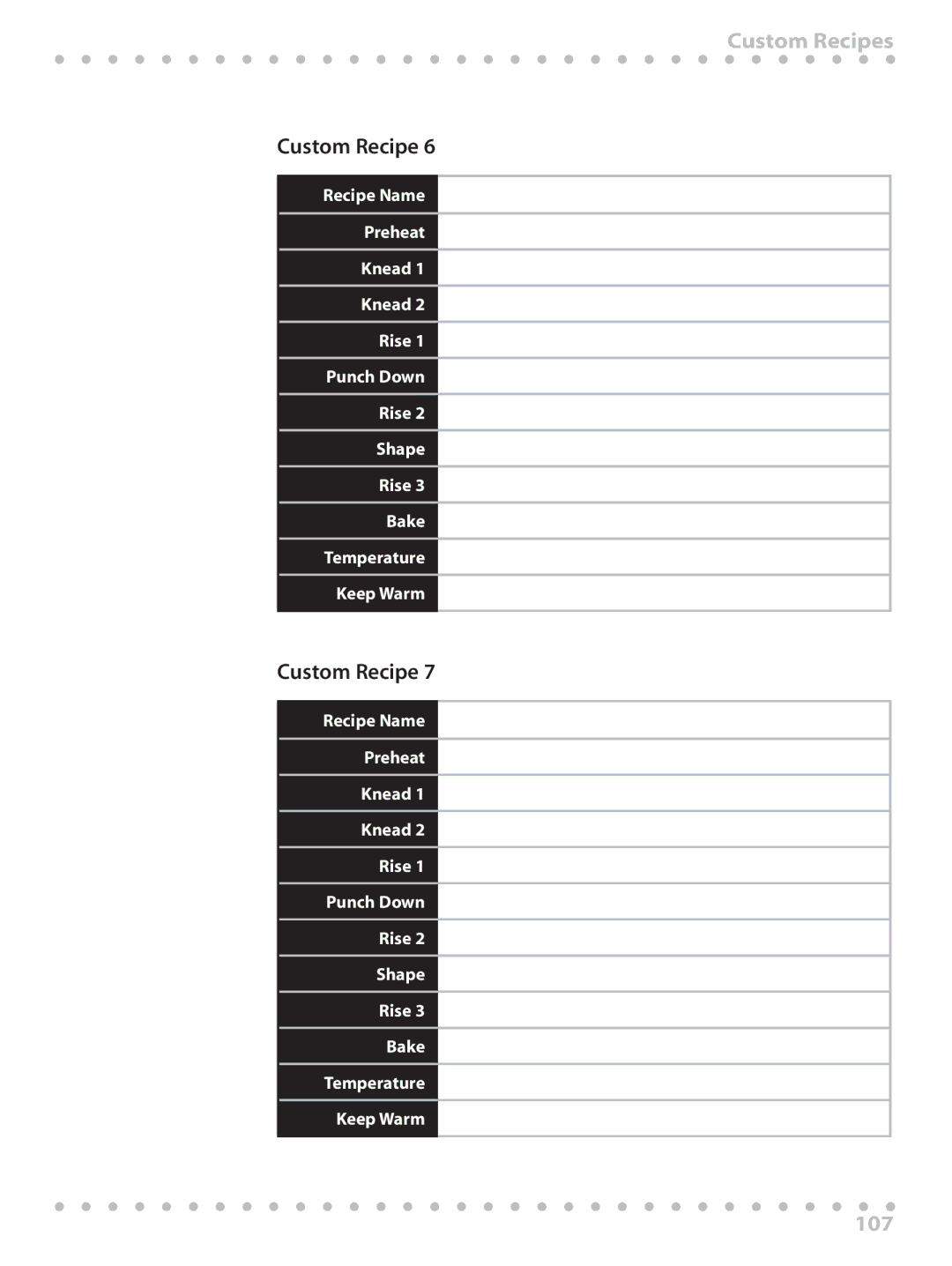 Toastmaster WBYBM1 manual 107 