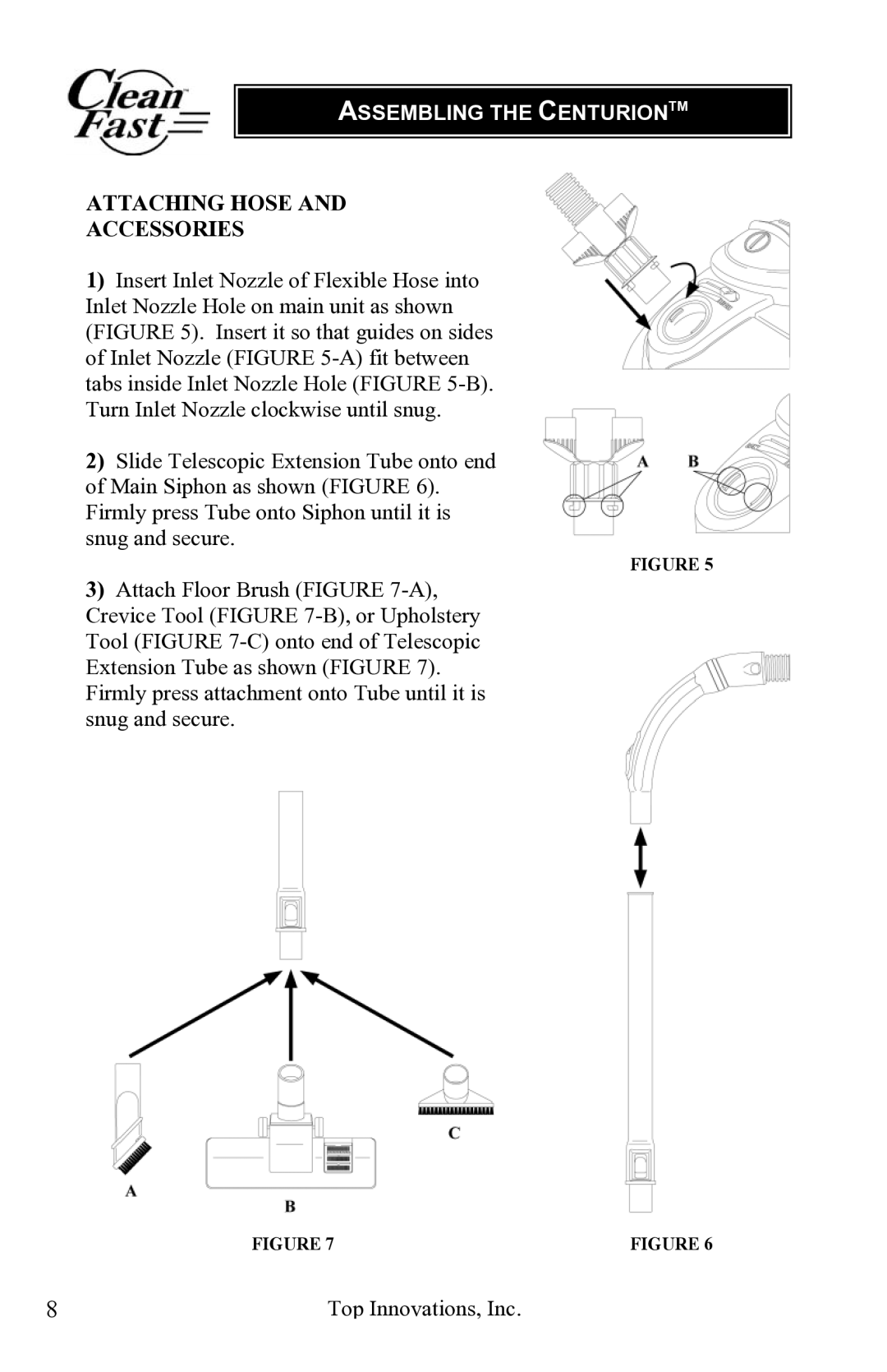 Top Innovations CF-980 warranty Attaching Hose Accessories 