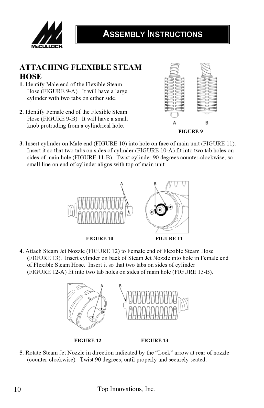 Top Innovations MC1227 warranty Attaching Flexible Steam Hose 