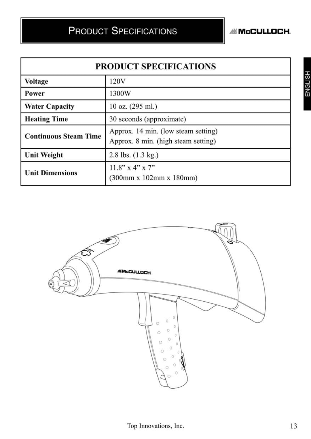 Top Innovations MC1235 manual 