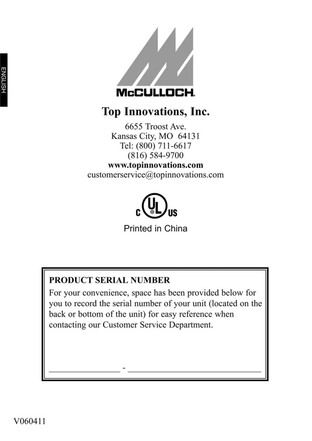 Top Innovations MC1235 manual 