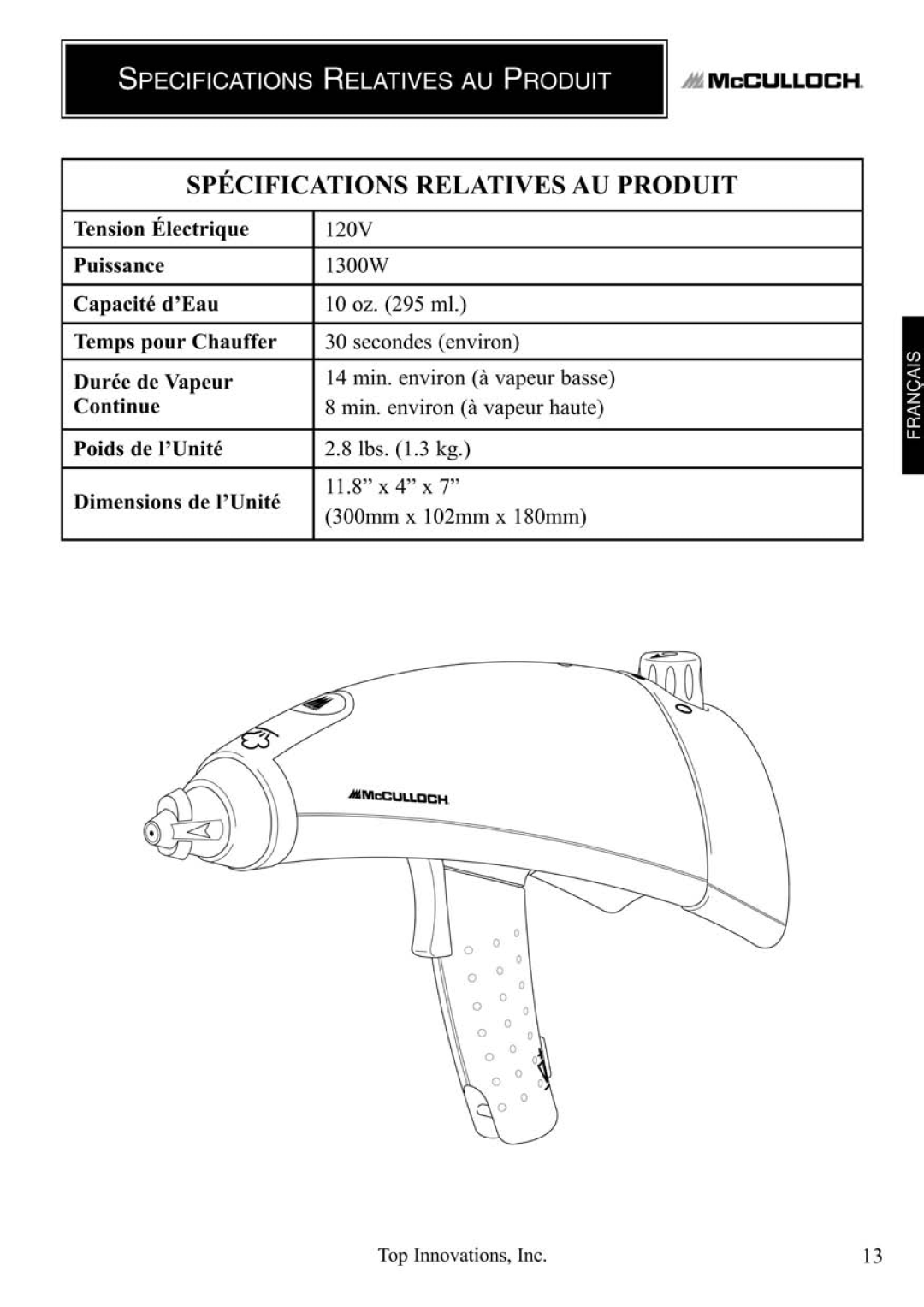 Top Innovations MC1235 manual 