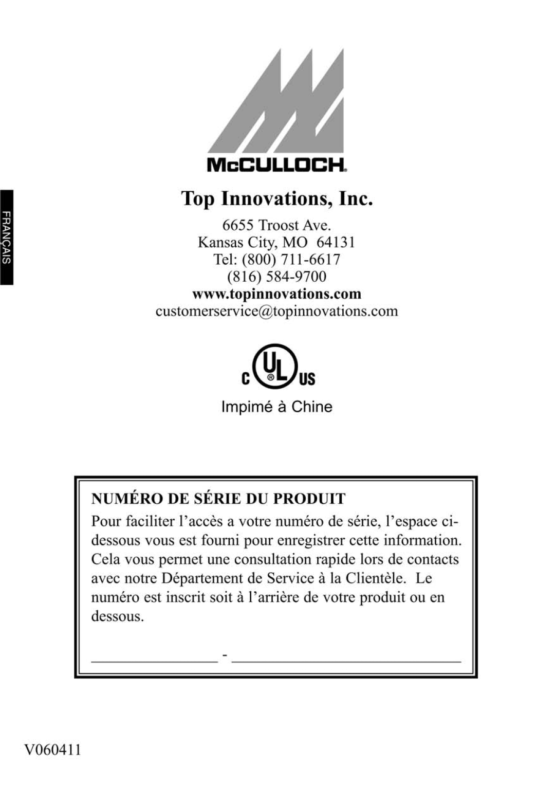 Top Innovations MC1235 manual 