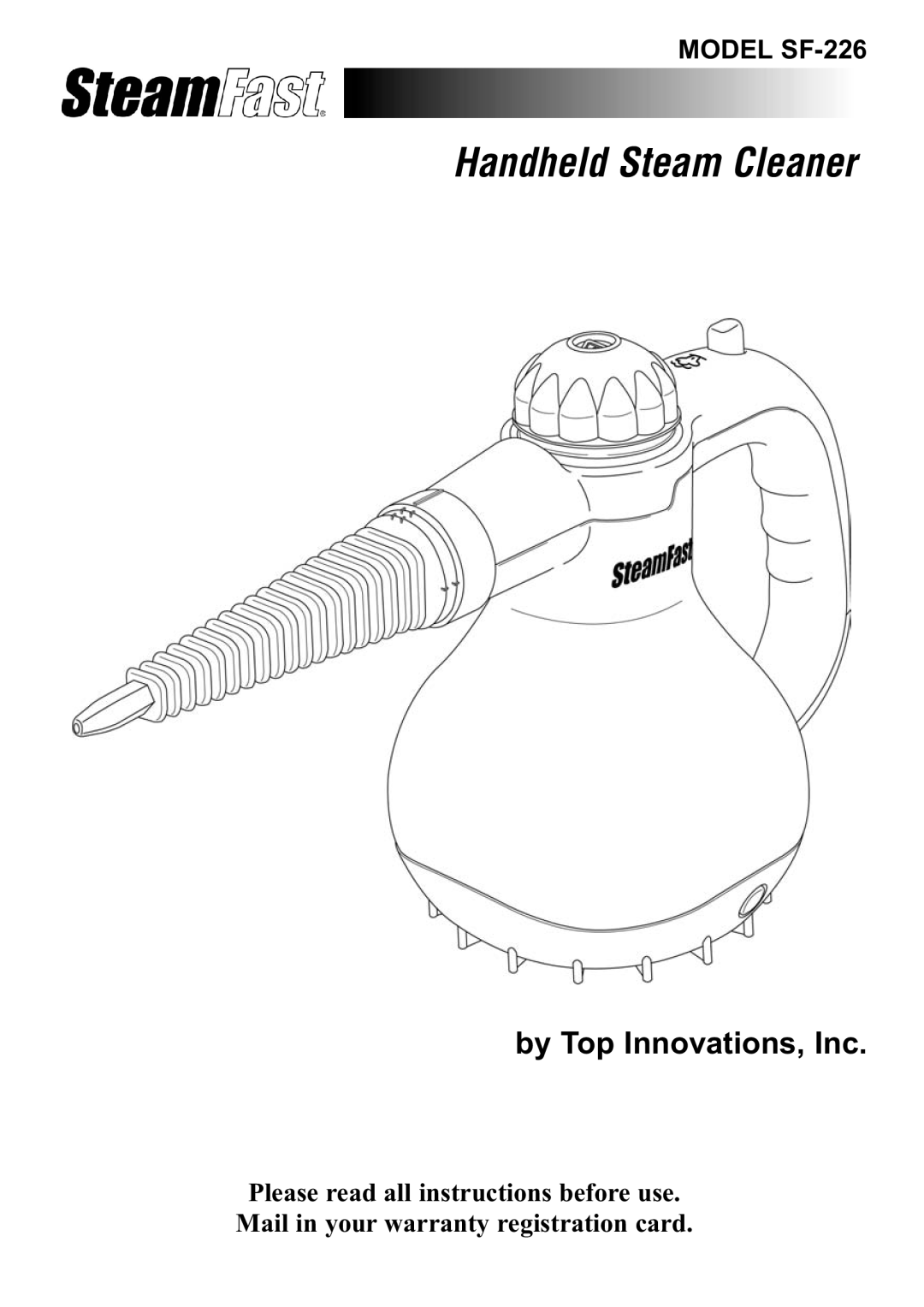 Top Innovations SF-226 warranty Handheld Steam Cleaner 