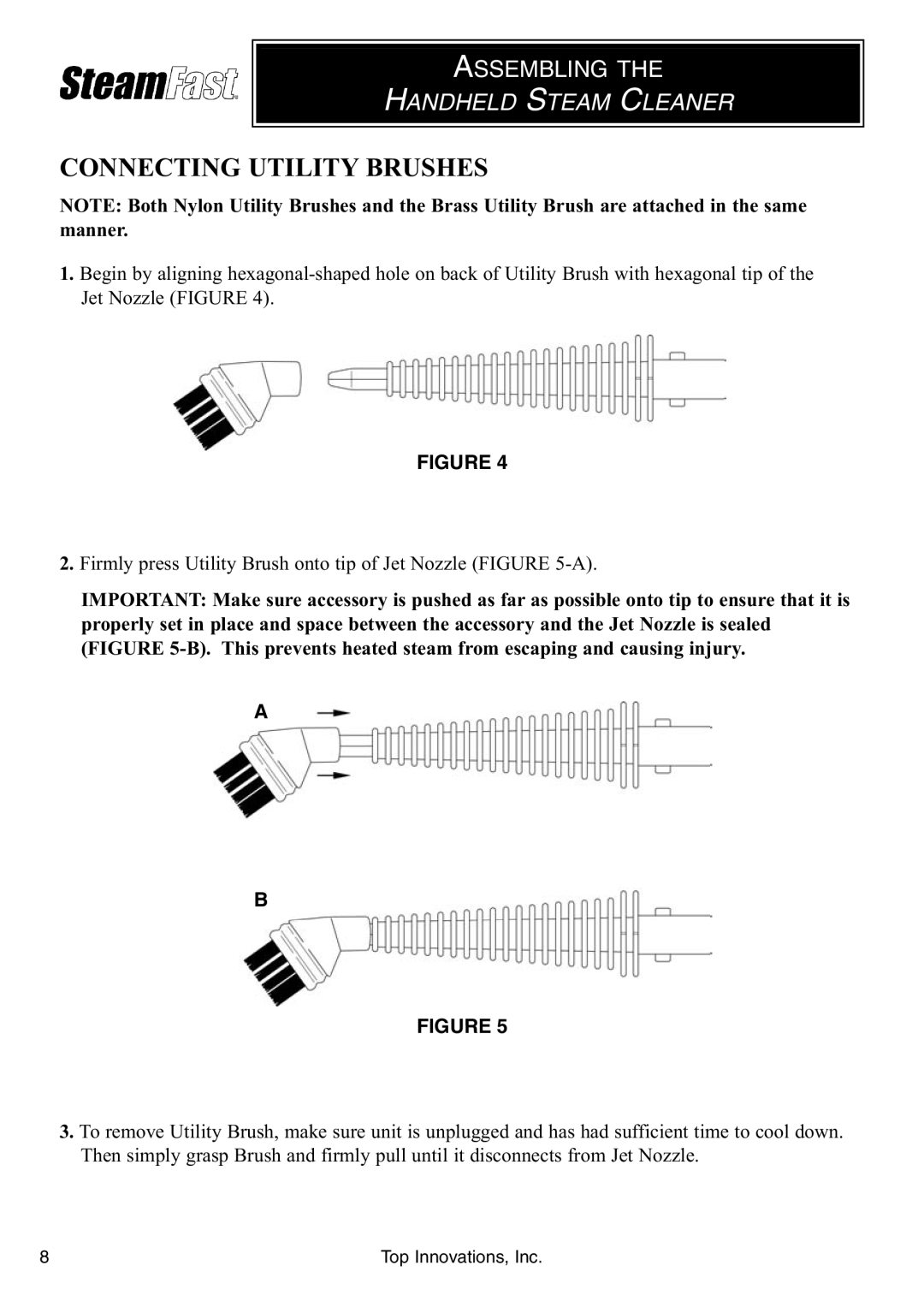 Top Innovations SF-226 warranty Connecting Utility Brushes 