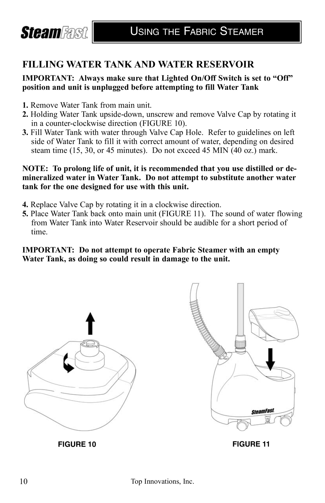 Top Innovations SF-407 warranty Filling Water Tank and Water Reservoir 