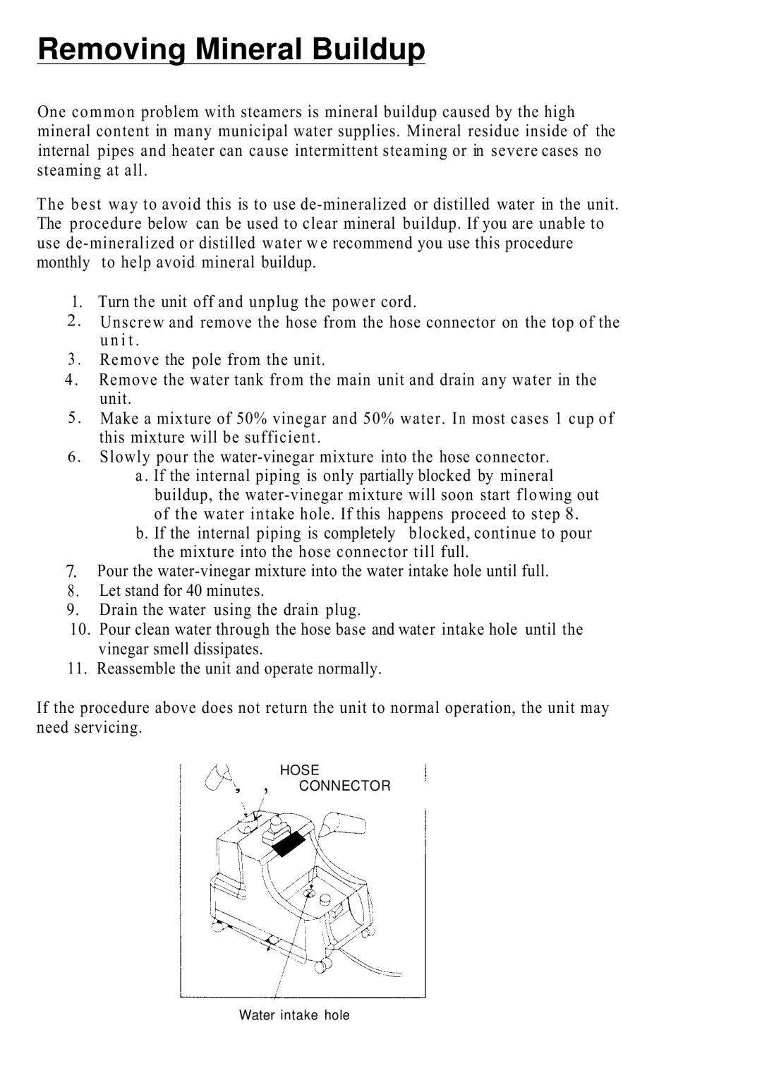 Top Innovations SF-450 manual Removing Mineral Buildup 