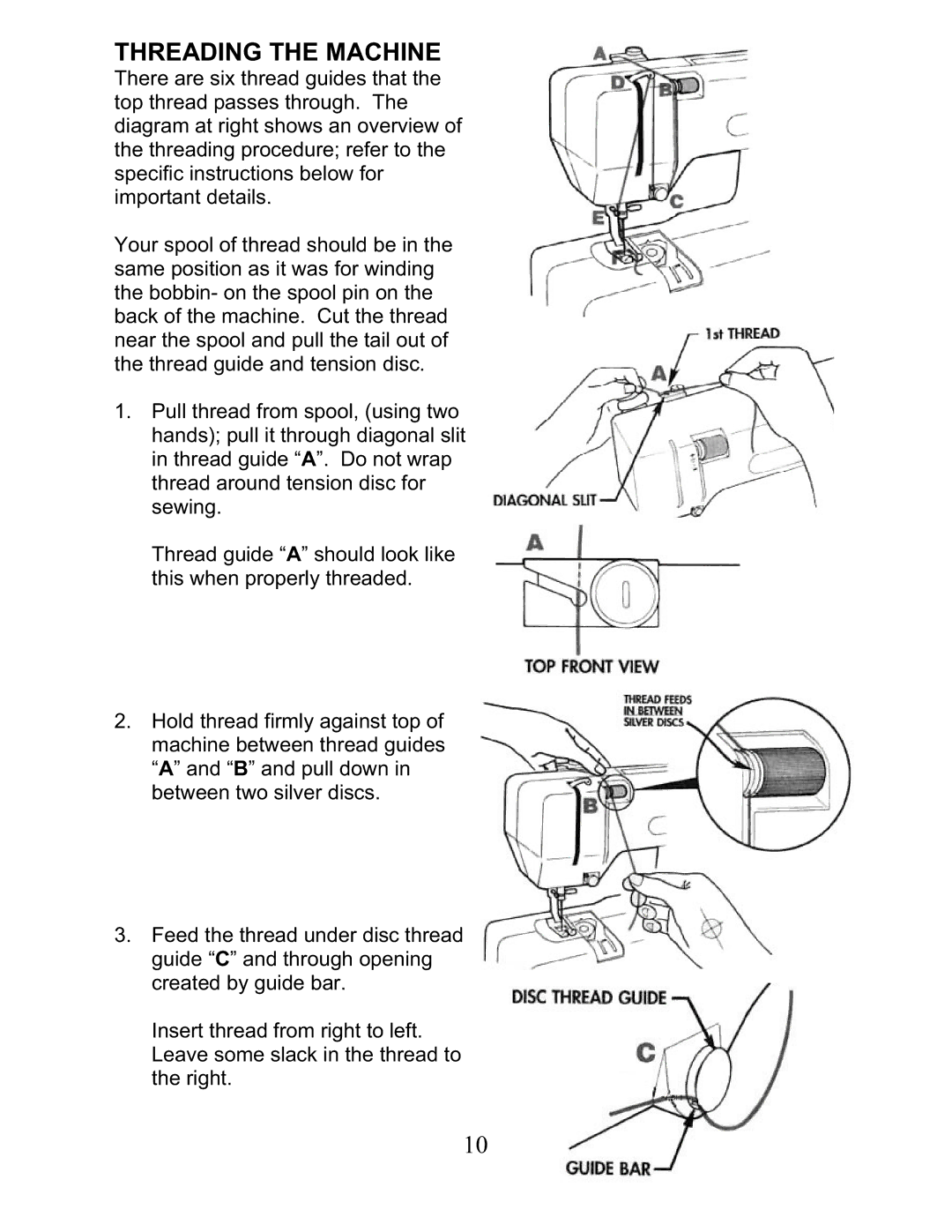 Top Innovations SP-402 owner manual Threading the Machine 