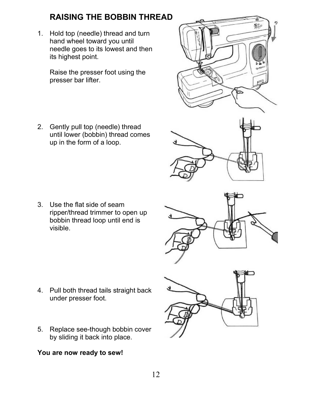 Top Innovations SP-402 owner manual Raising the Bobbin Thread 