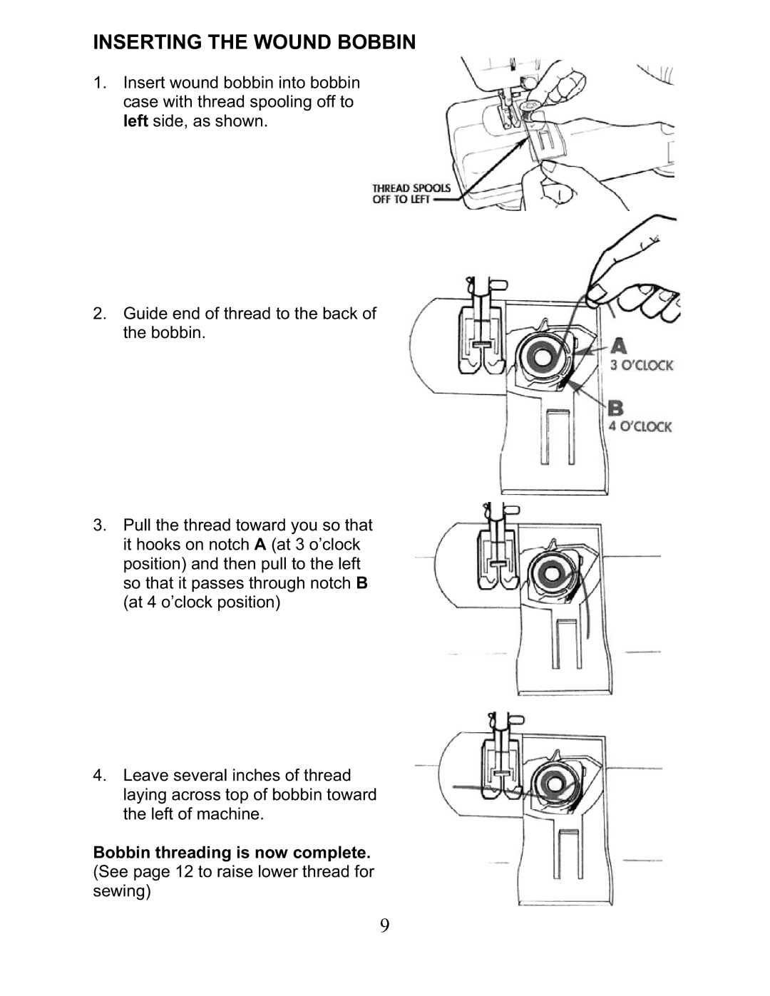 Top Innovations SP-402 owner manual Inserting the Wound Bobbin 