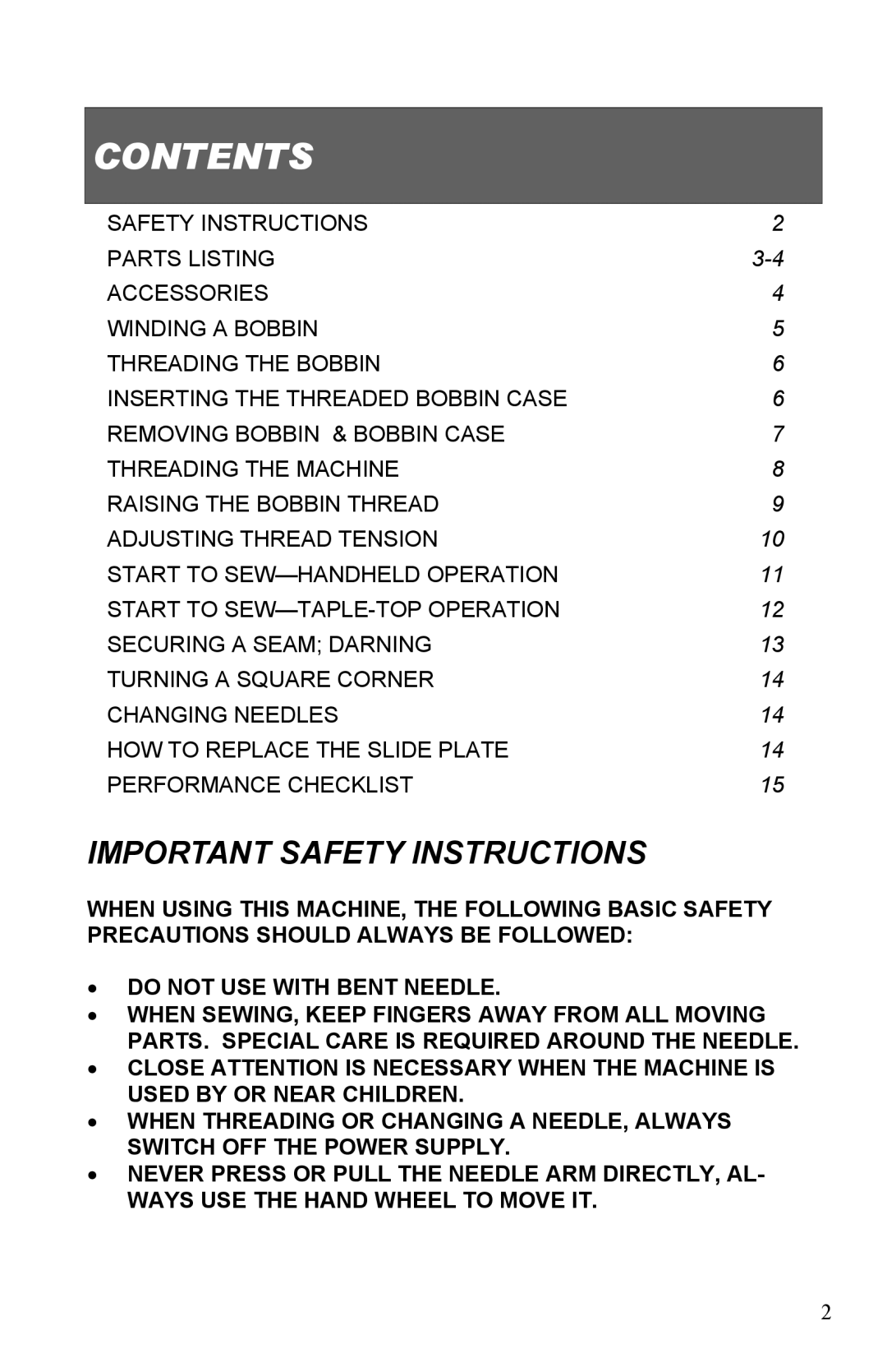 Top Innovations SP-403 owner manual Contents 