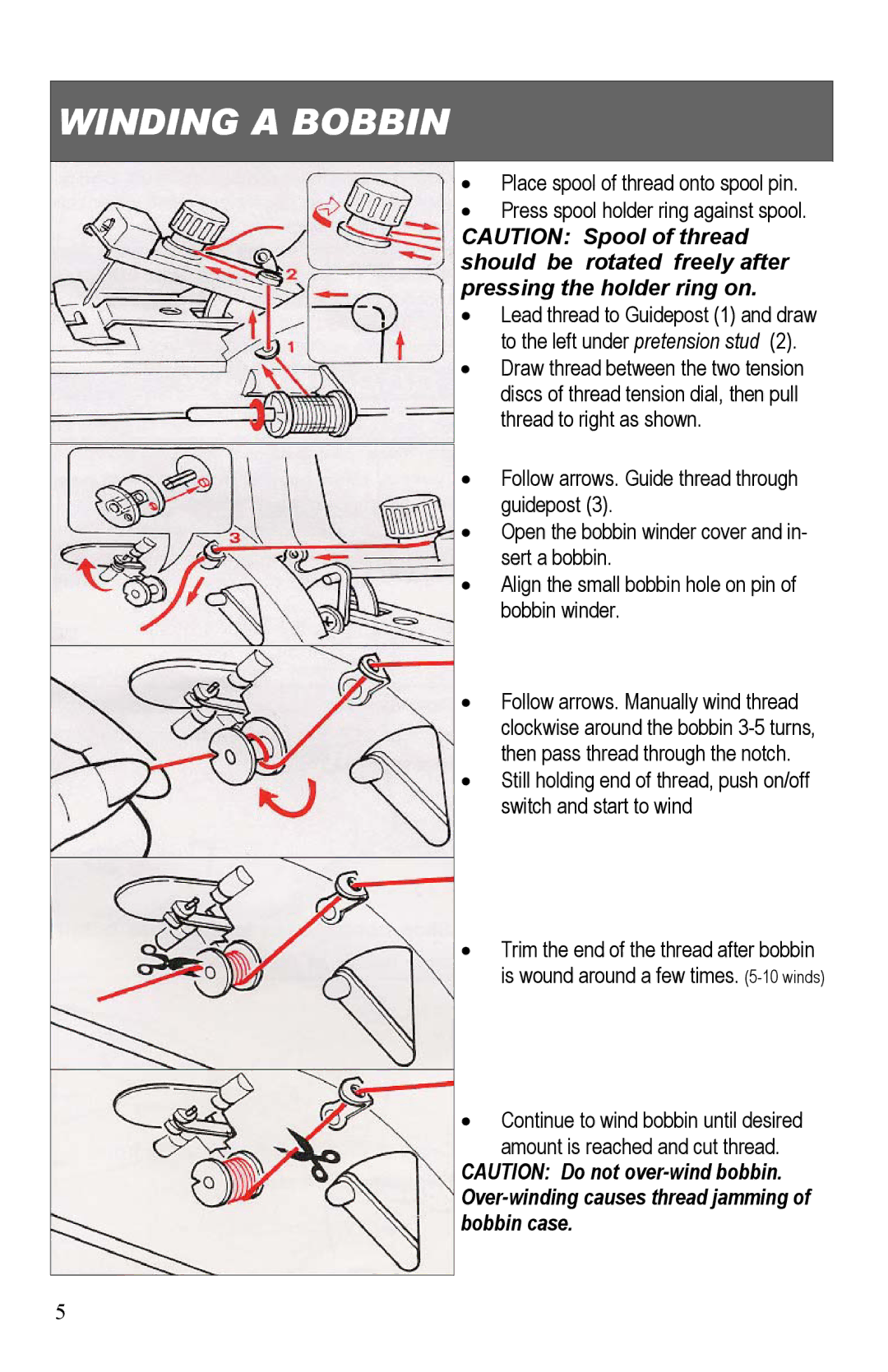 Top Innovations SP-403 owner manual Winding a Bobbin 