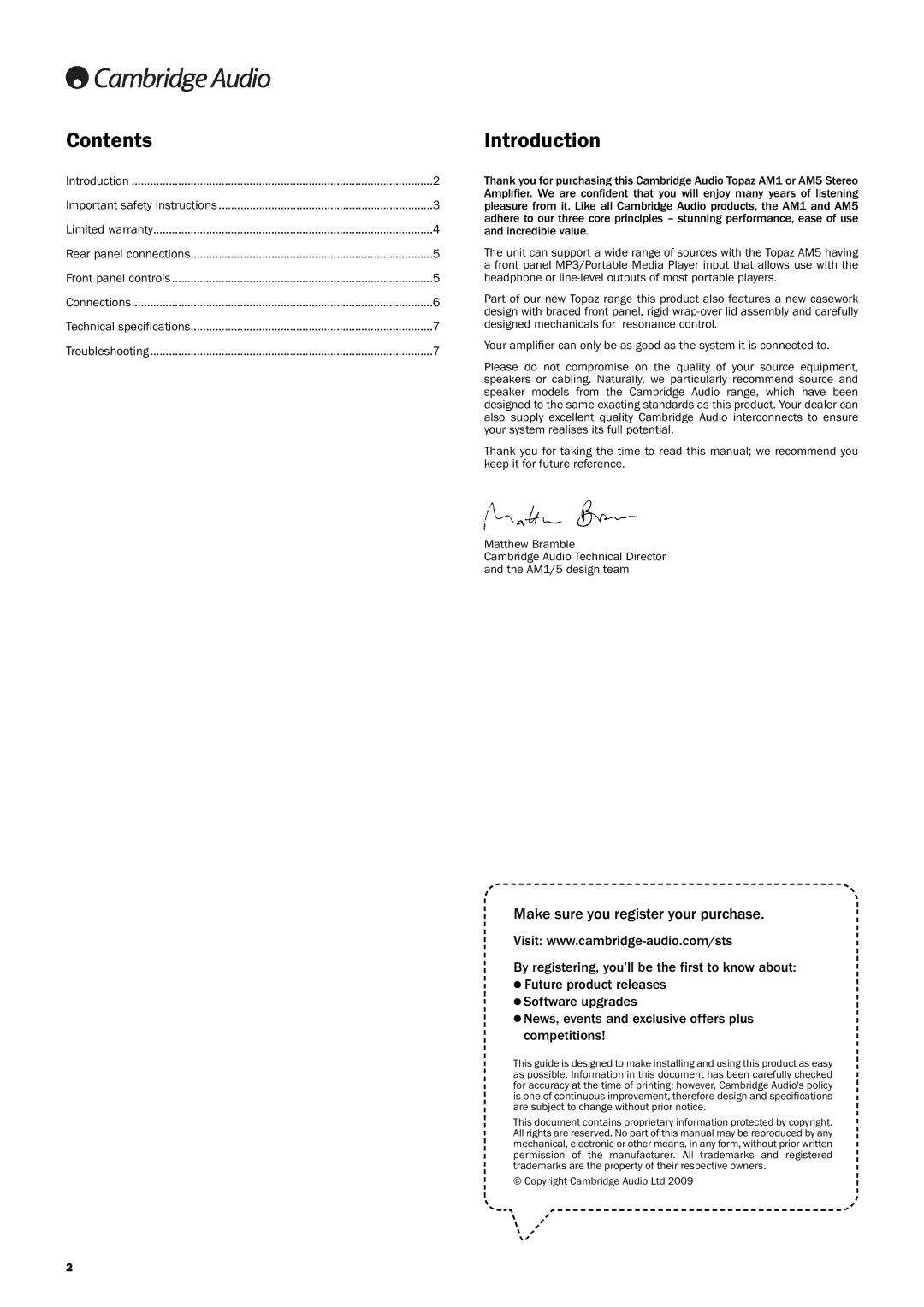 Topaz Systems AM5, AM1 manual Contents, Introduction 