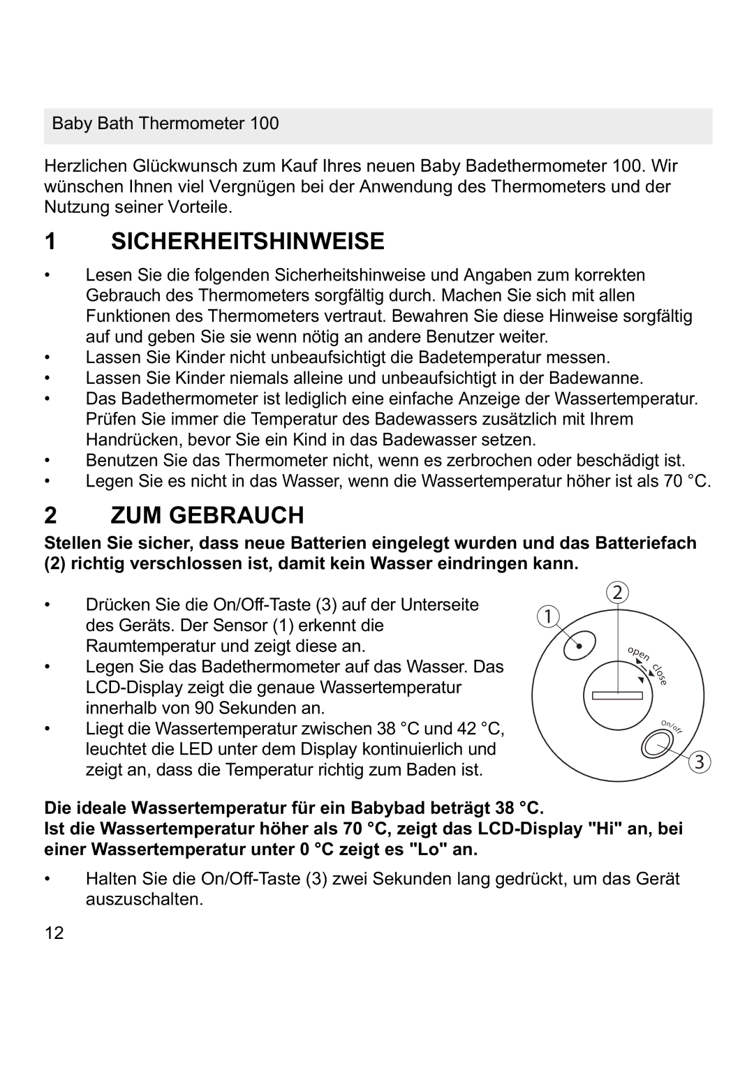 Topcom 100 manual Sicherheitshinweise, ZUM Gebrauch 