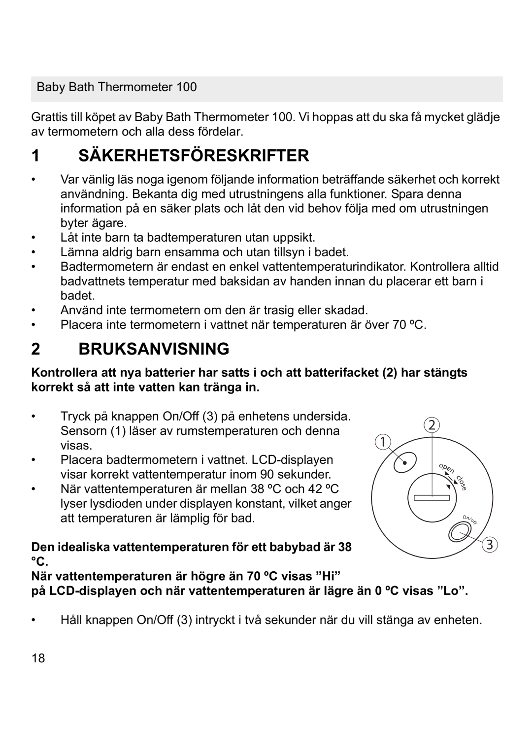 Topcom 100 manual Säkerhetsföreskrifter, Bruksanvisning 