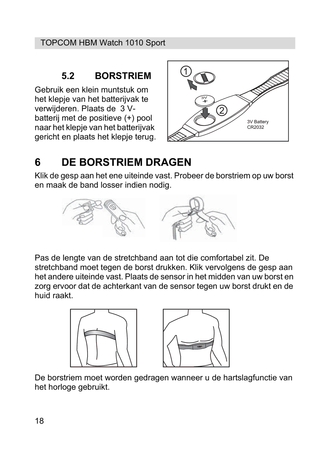 Topcom 1010 Sport manual DE Borstriem Dragen 