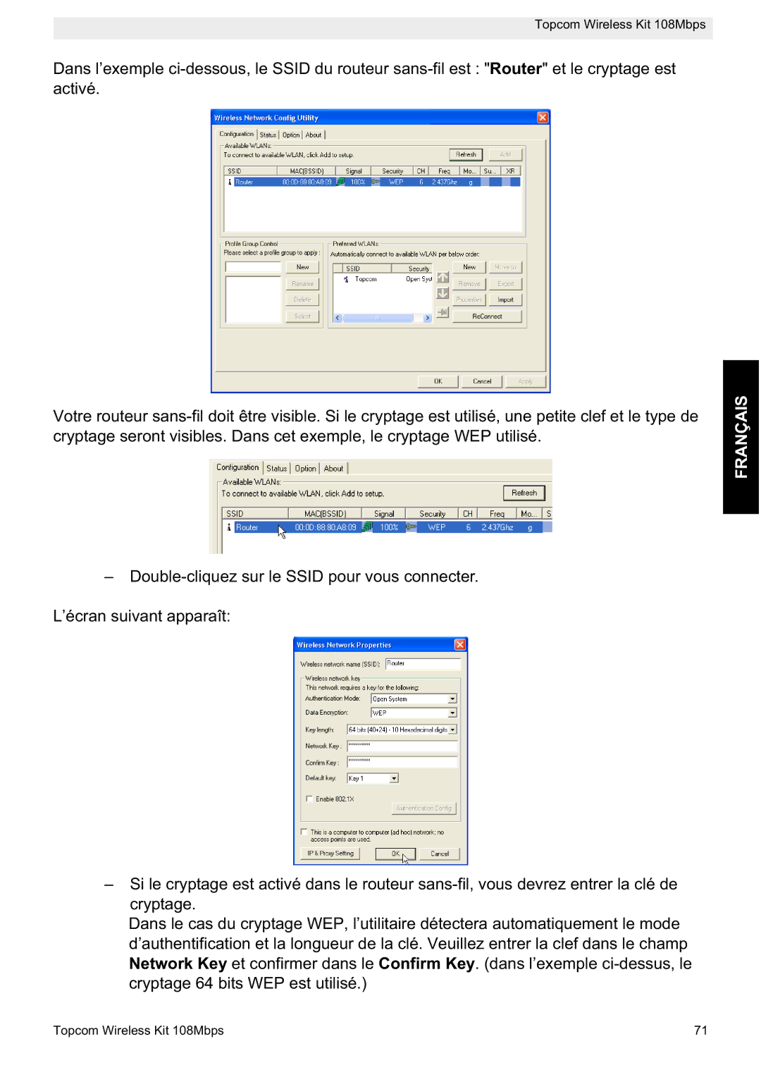 Topcom 108MBPS manual Français 