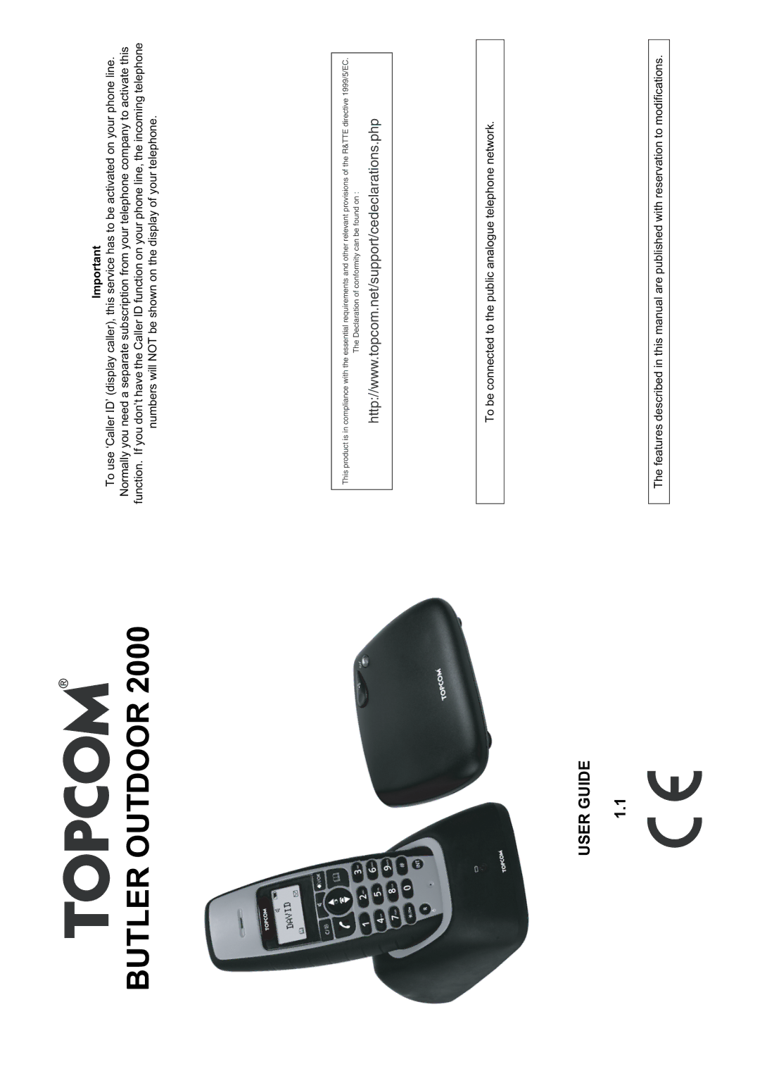 Topcom 1.1 manual Butler Outdoor 