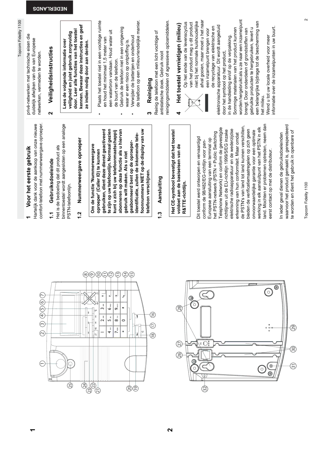 Topcom 1100 manual  9RRUKHWHHUVWHJHEUXLN 