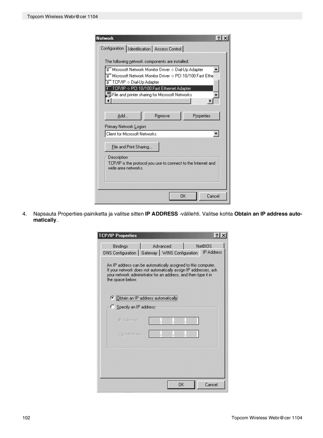 Topcom 1104 manual do utilizador Topcom Wireless Webr@cer 