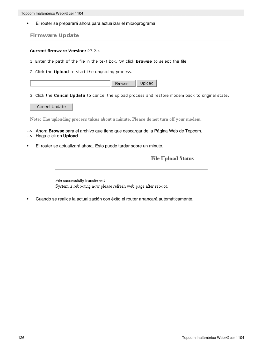 Topcom 1104 manual do utilizador Topcom Inalámbrico Webr@cer 