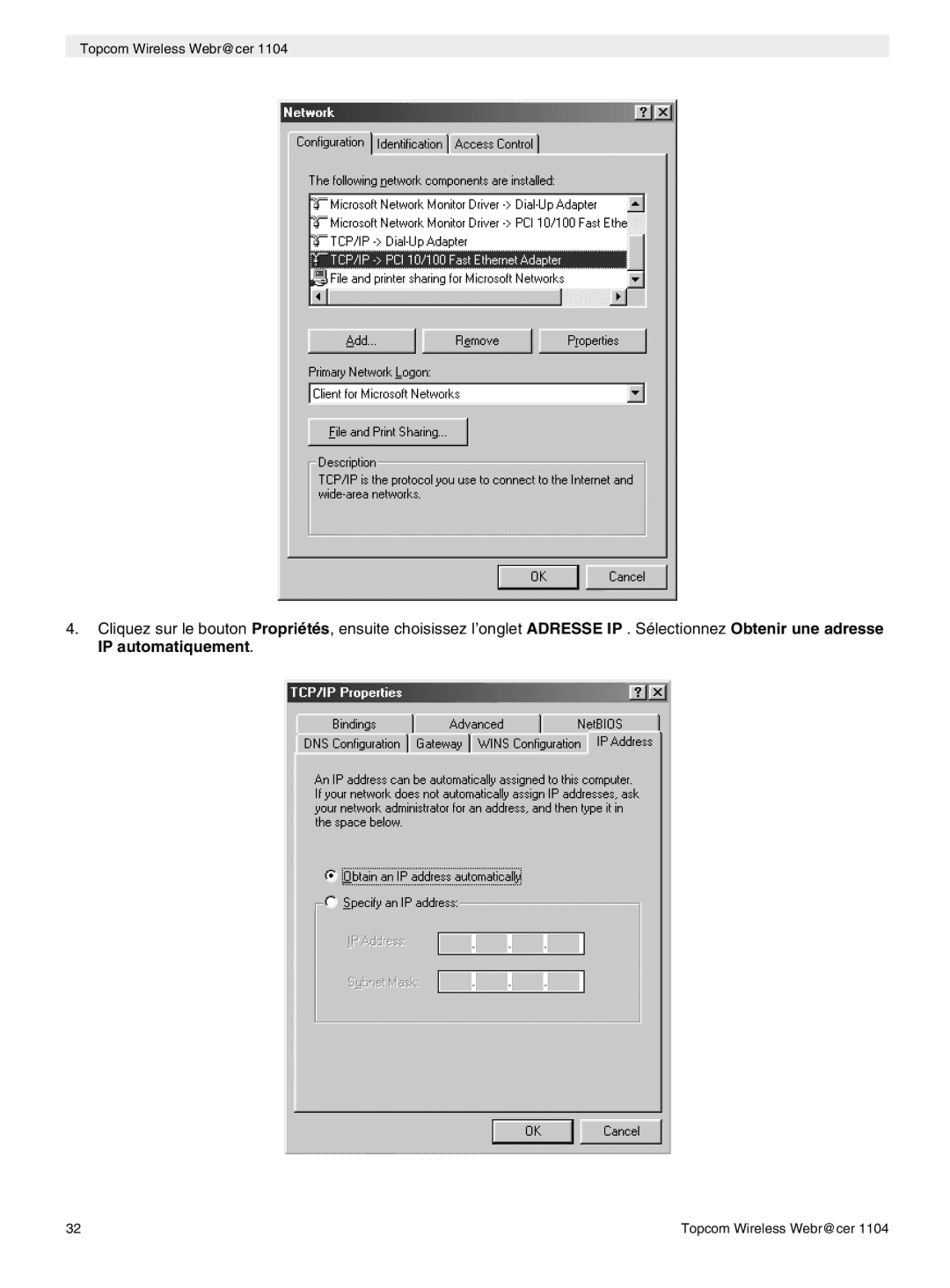 Topcom 1104 manual do utilizador Topcom Wireless Webr@cer 