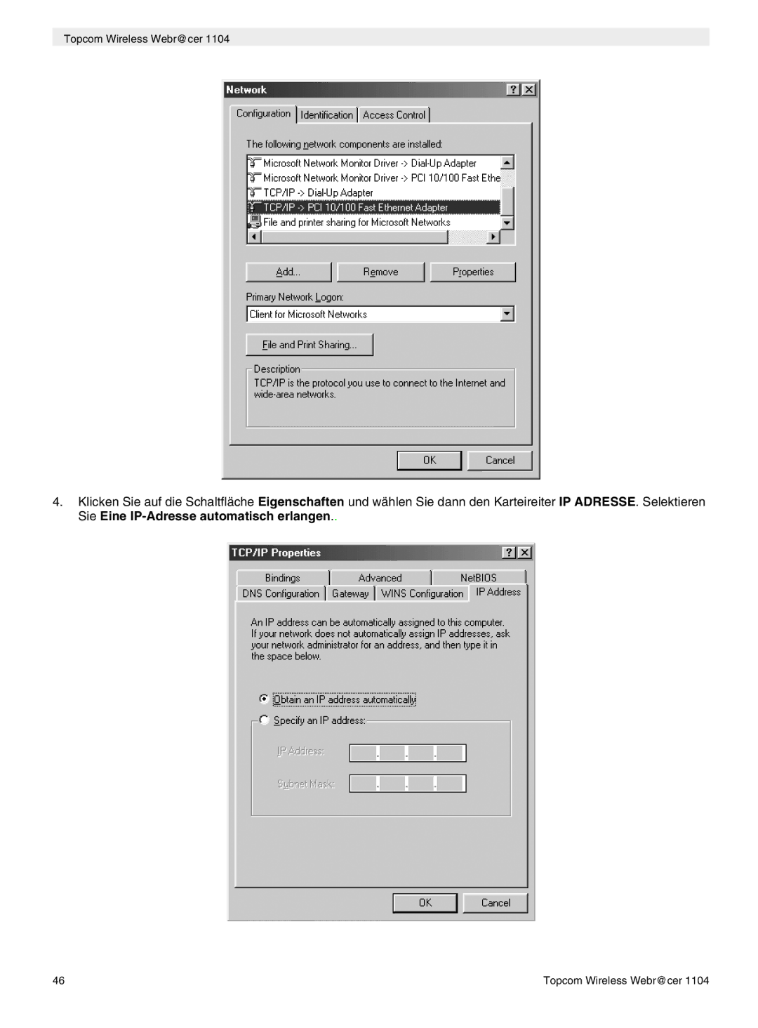 Topcom 1104 manual do utilizador Topcom Wireless Webr@cer 