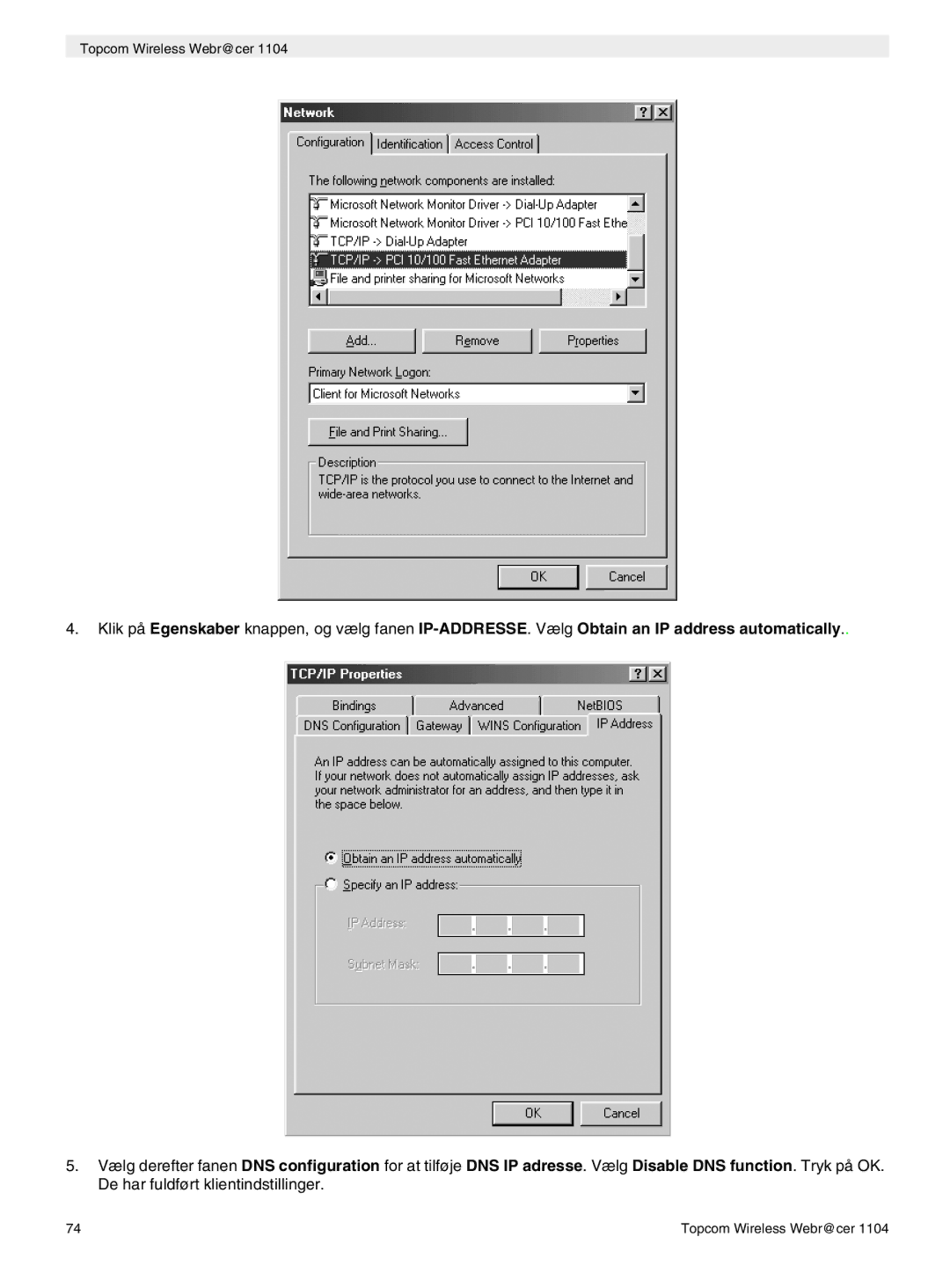 Topcom 1104 manual do utilizador Topcom Wireless Webr@cer 