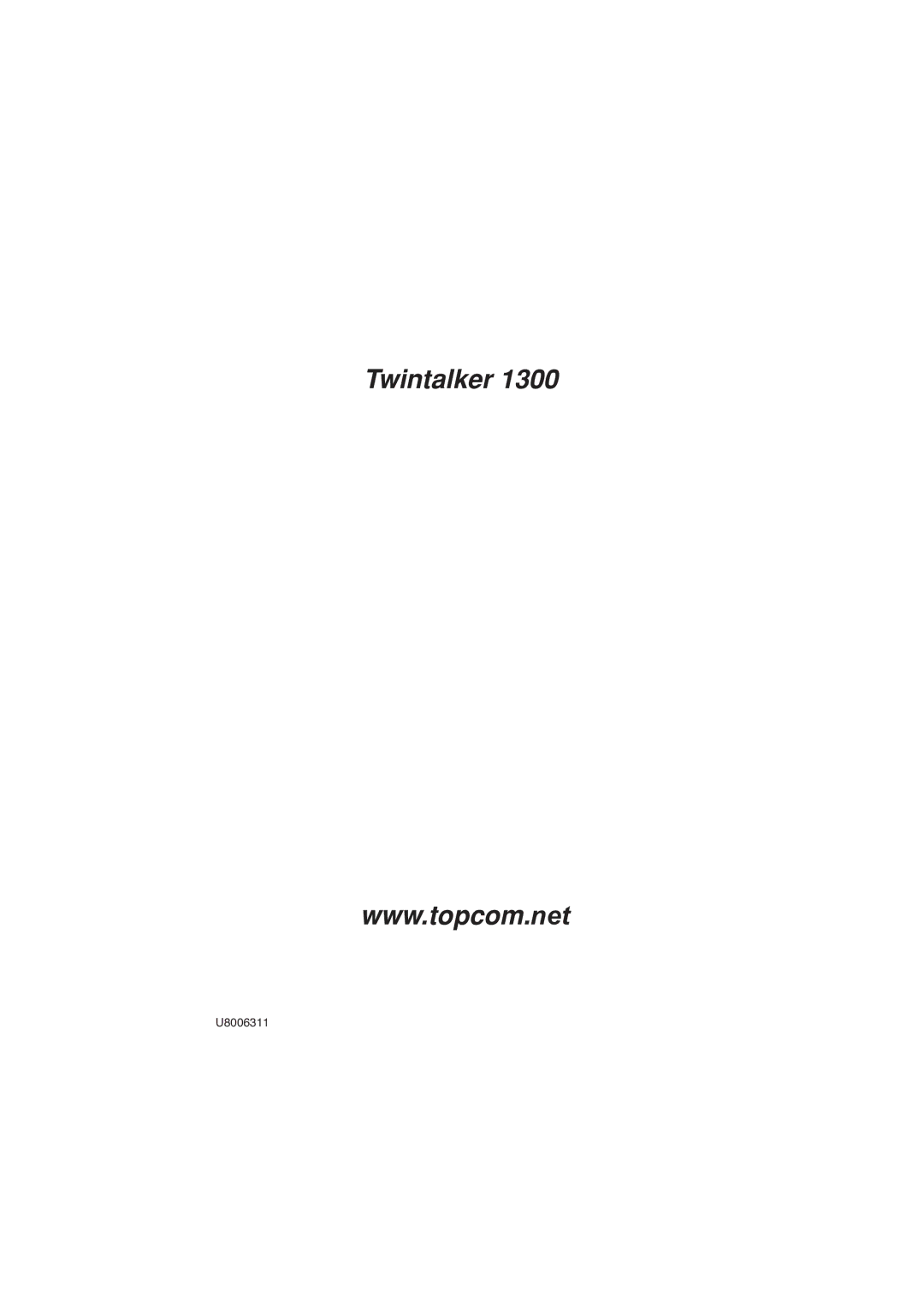 Topcom 1300 manual Twintalker 