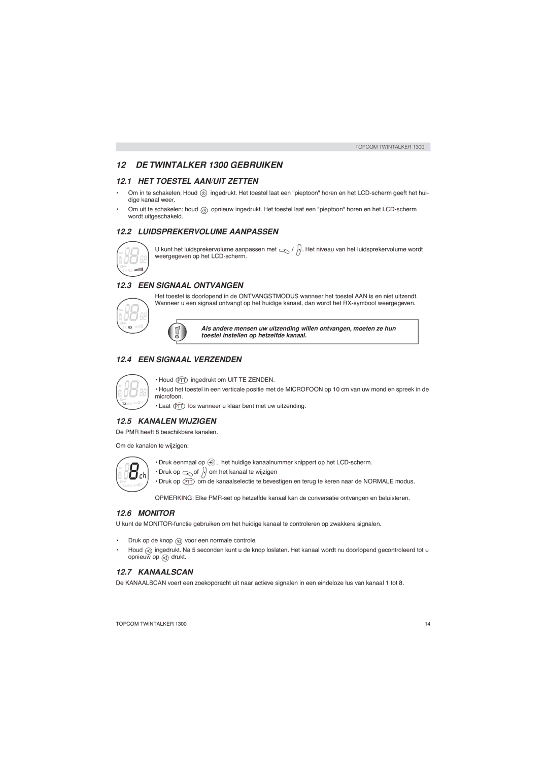 Topcom manual DE Twintalker 1300 Gebruiken 