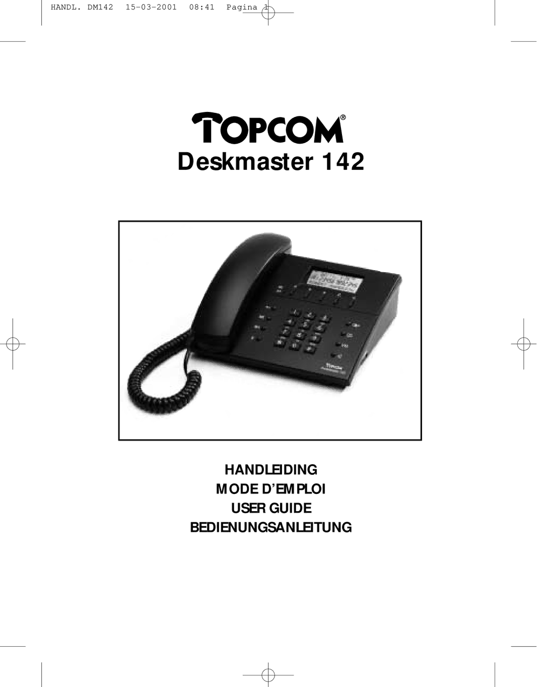 Topcom 142 manual Deskmaster 