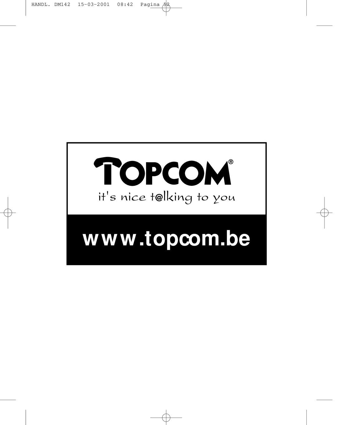 Topcom manual HANDL. DM142 15-03-2001 0842 Pagina 