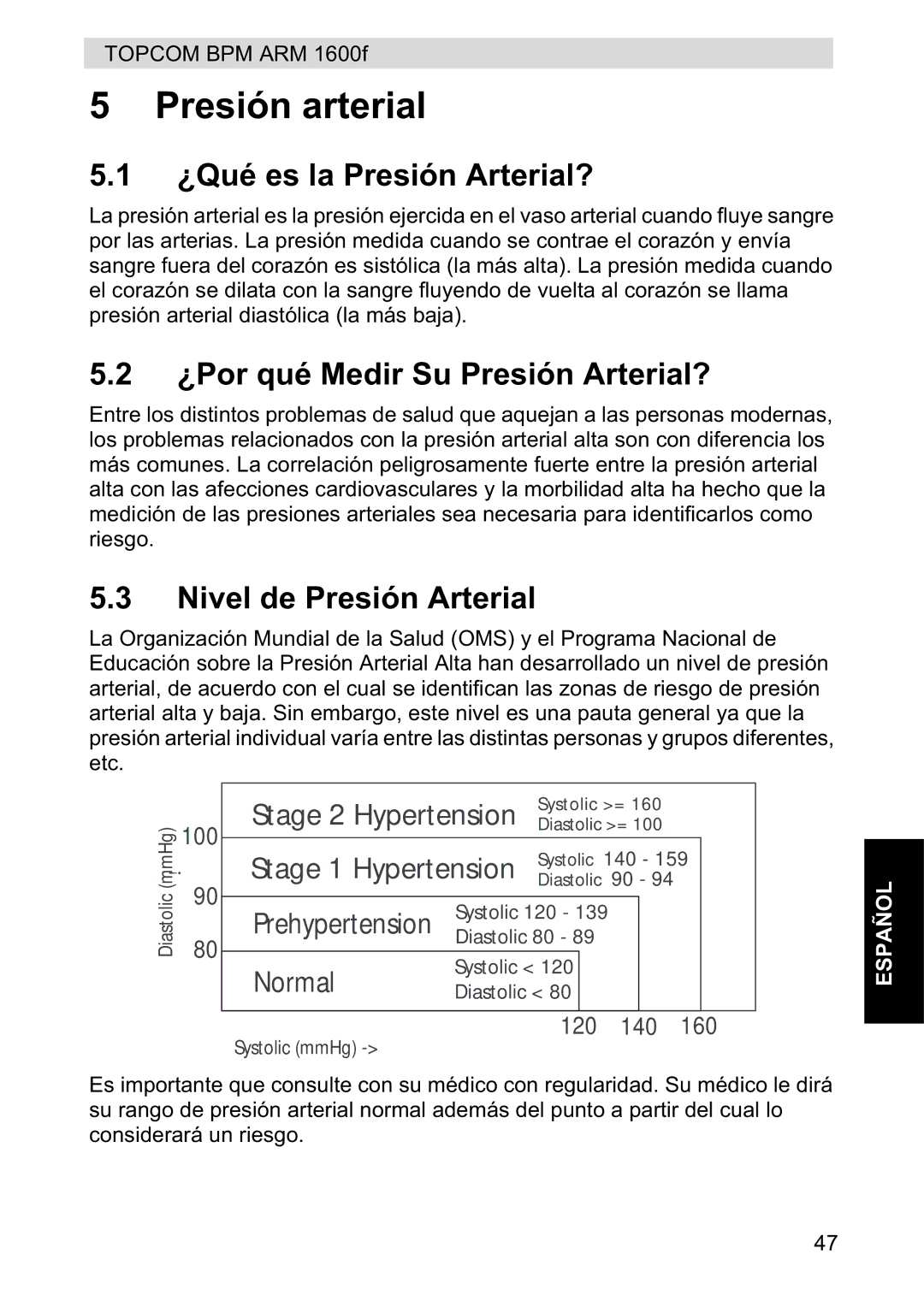 Topcom 1600F manual Presión arterial, ¿Qué es la Presión Arterial?, ¿Por qué Medir Su Presión Arterial? 