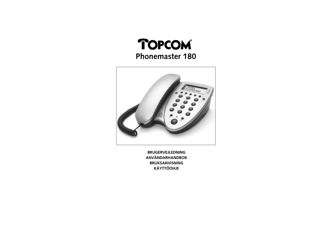 Topcom 180 manual Phonemaster 