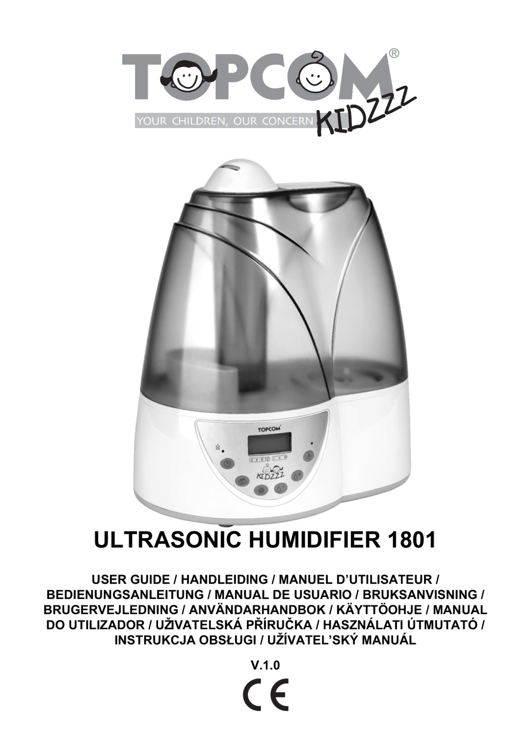 Topcom 1801 manual do utilizador Ultrasonic Humidifier 